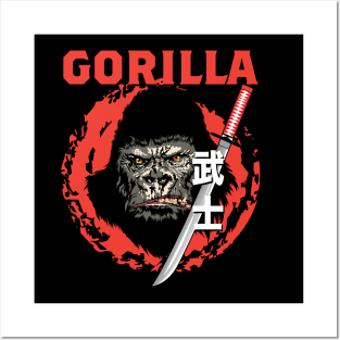 Gorilla Samurai Japanese Posters and Art